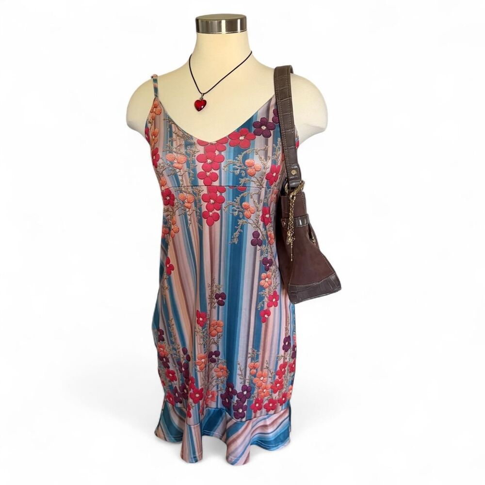Unbranded Women's Blue and Brown Dress